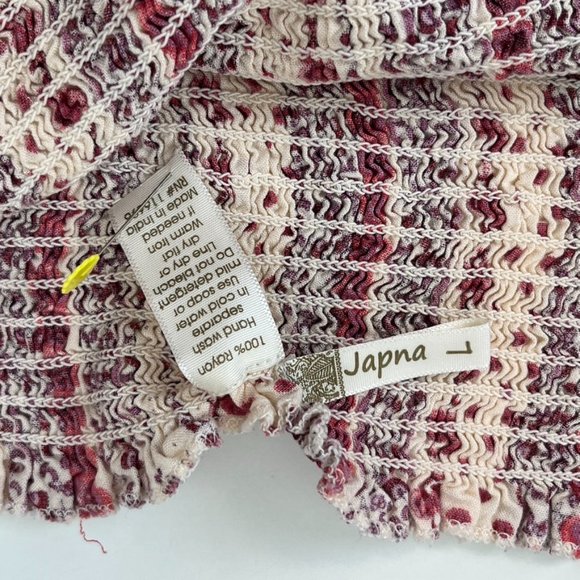 Japna Elastic Off The Shoulder Patterned Blouse Top Shirt ((Size Large)) - Picture 6 of 6